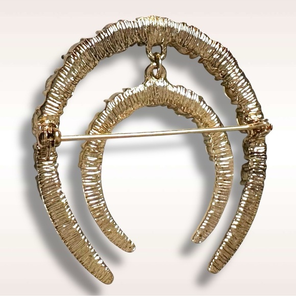 Free People Horsing Around Brooch in Gold Rhinestone Yellowstone Western Horse - Picture 11 of 14